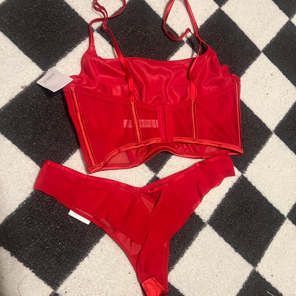 Red Rhinestone Lingerie Set - Picture 2 of 3